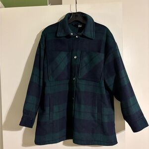 H&M Plaid Oversized Flannel Shirt Jacket